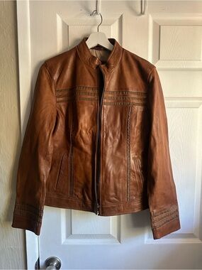 Columbia Women’s Brown Leather Zip Jacket
